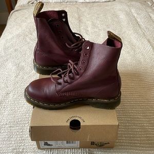 Dr Martens 1460 Burgundy Leather 8-Eye Combat Boots